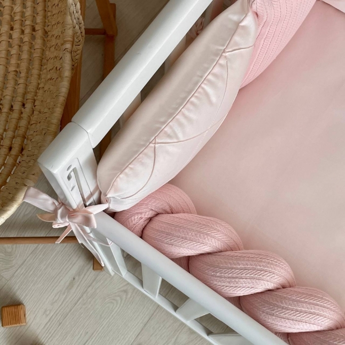 Set lenjerie patut bebe Velvet roz (9)